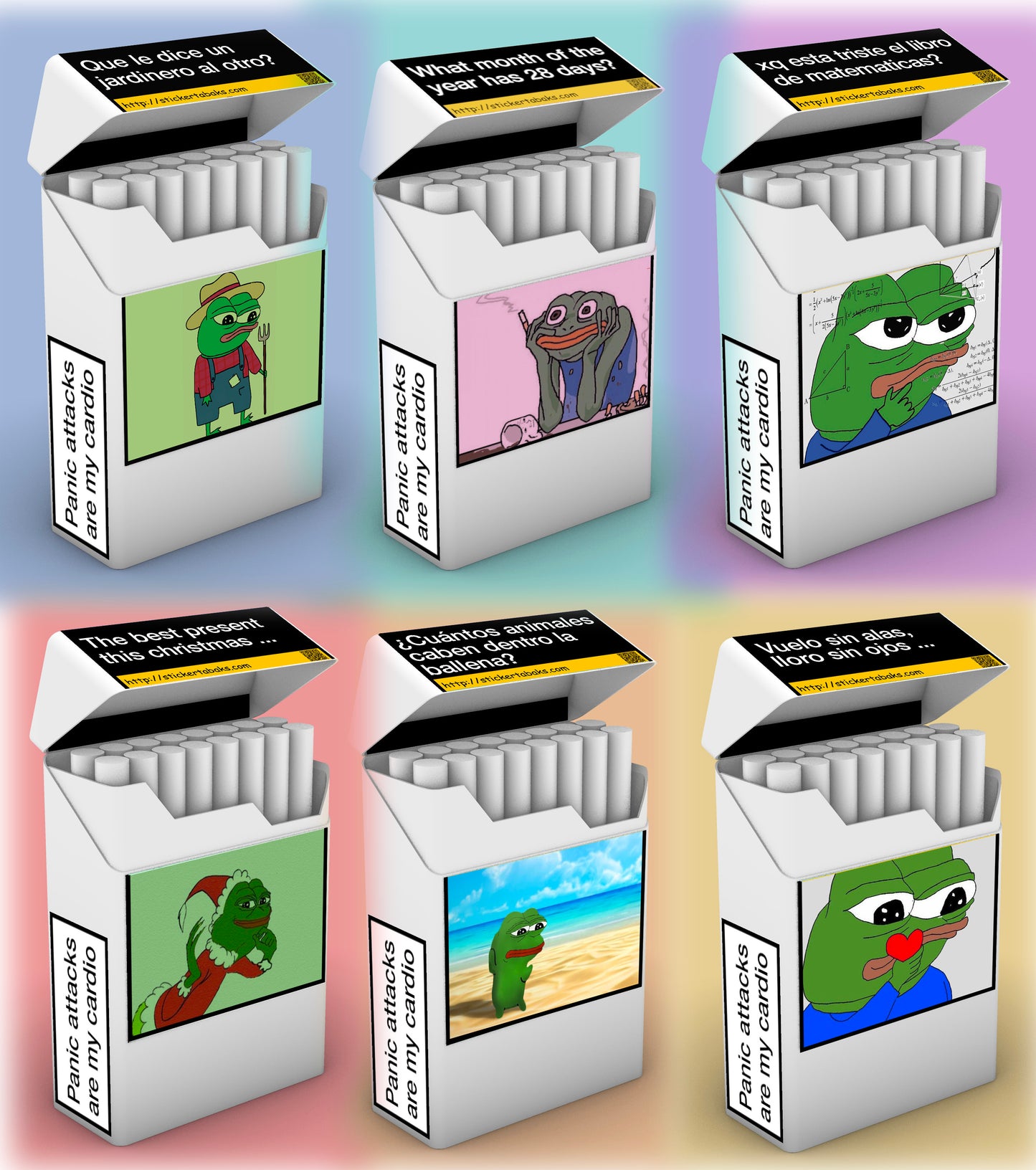 6x pack Pepe the Frog